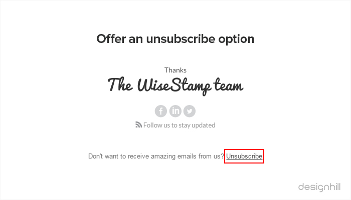 Offer An Unsubscribe Option