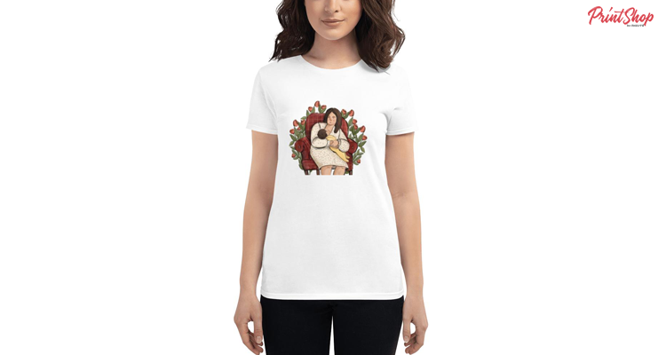 Mom With Child Women's Fashion Fit T-Shirt